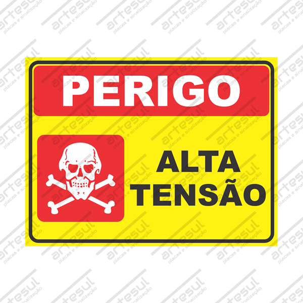 Placa Perigo Alta Tens O Cm X Cm Pvc Artesul Placas